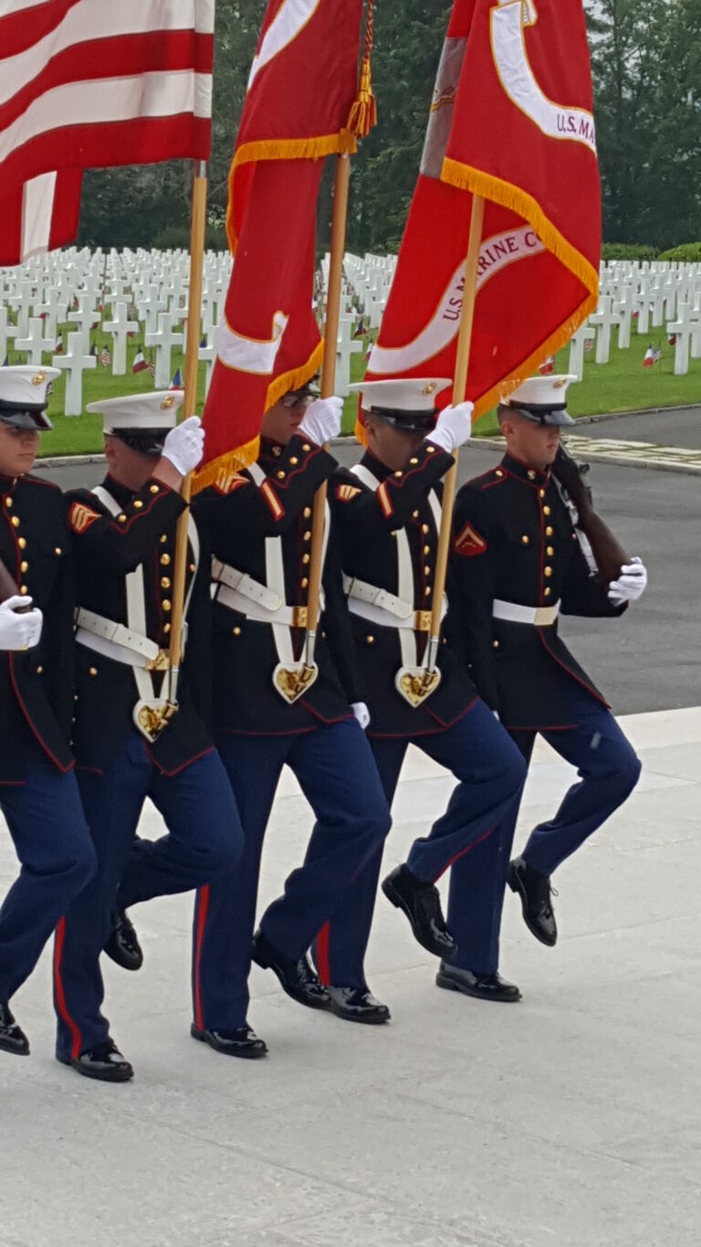 Members of U.S. Marine Corps Forces Europe served as the Color Guard for the 2016 Memorial Day Ceremony at Oise-Aisne American Cemetery.