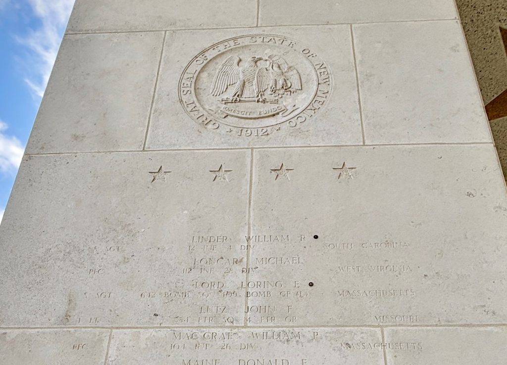 A bronze rosette was placed next to the name of Loring E. Lord Jan. 27 on the Walls of the Missing at Henri-Chapelle American Cemetery