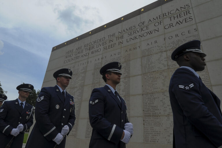 A U.S. Air Force Honor Guard detail from Spangdahlem Air Base