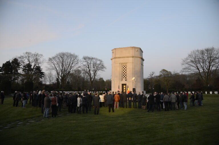 A small crowd gathered at Flanders Field American Cemetery to attend the April 6