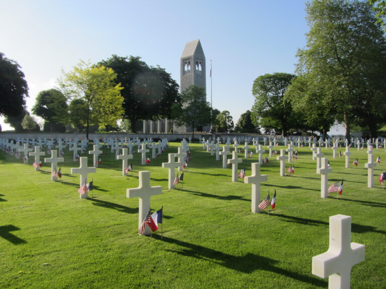 An American and French flag were placed in front of every headstone at Brittany American Cemetery in honor of Memorial Day 2017.