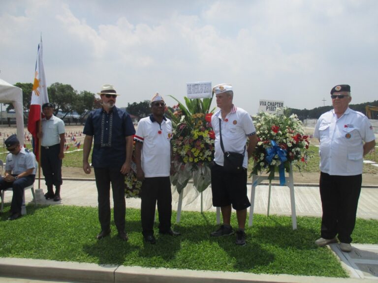 Multiple floral wreaths were laid during the 2017 Memorial Day Ceremony at Clark Veterans Cemetery.