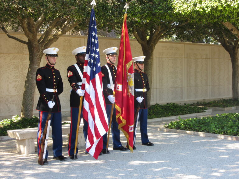 A Marine Honor Guard participated in the 2017 Memorial Day Ceremony at North Africa American Cemetery.