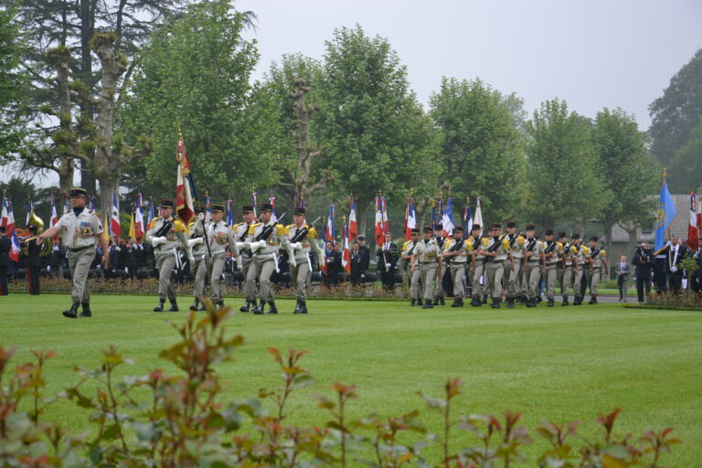 Members of the French military participate in the 2016 Memorial Day Ceremony at Aisne-Marne American Cemetery. Image courtesy of Jennifer Lesaque.