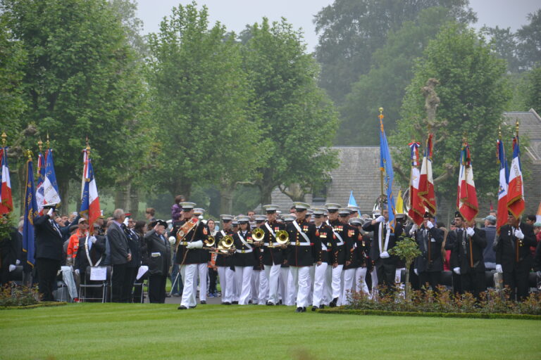 U.S. Marines participates in the 2016 Memorial Day Ceremony at Aisne-Marne American Cemetery. Image courtesy of Jennifer Lesaque.