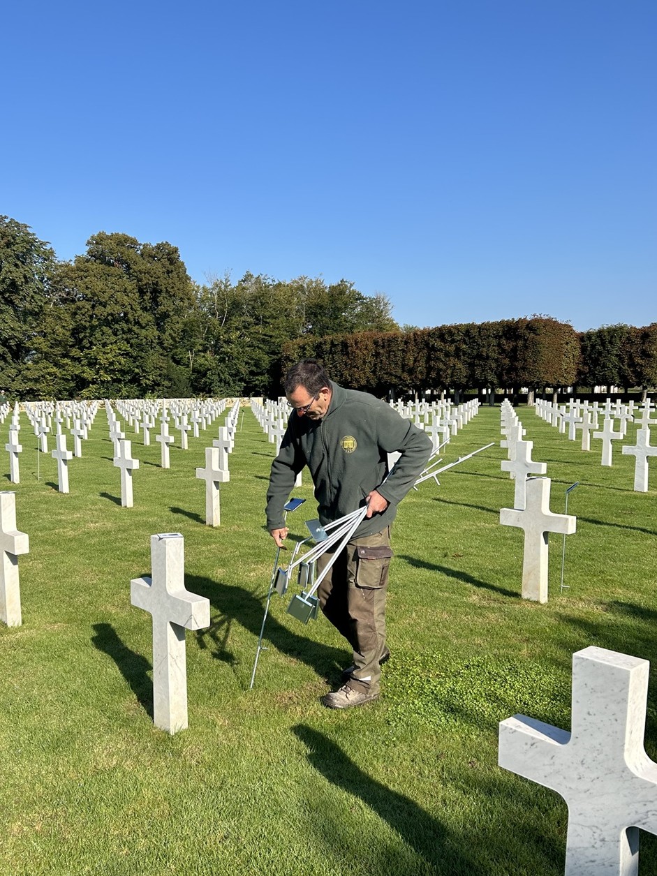 The “Faces of St. Mihiel” event at St. Mihiel American Cemetery honored World War I fallen in northeastern France with portrait photos placed by volunteers among the cemetery.