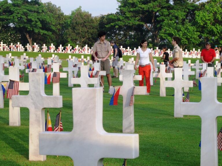 An American and Filipino flag were placed at the base of every headstone for the 2016 Memorial Day Ceremony at Manila American Cemetery.