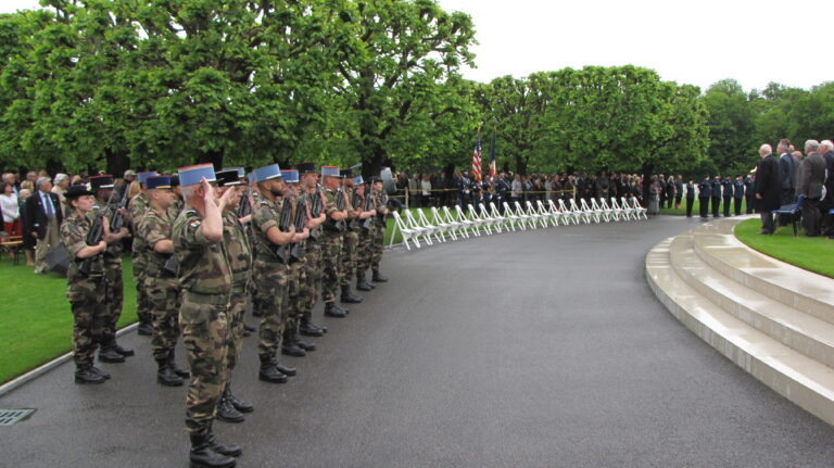 Members of the French military participated in 2016 Memorial Day Ceremony at St. Mihiel American Cemetery.