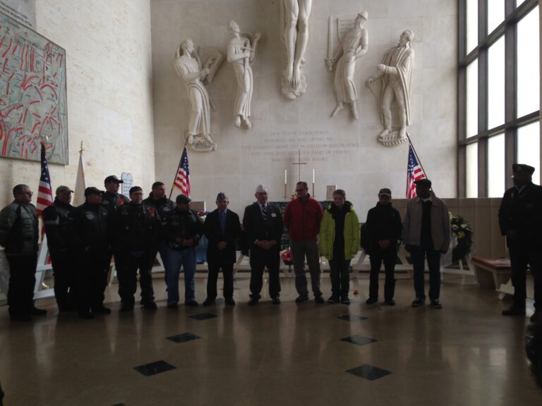 Veterans and local citizens gathered at Lorraine American Cemetery on Veterans Day 2016 for a wreath-laying ceremony in the chapel.