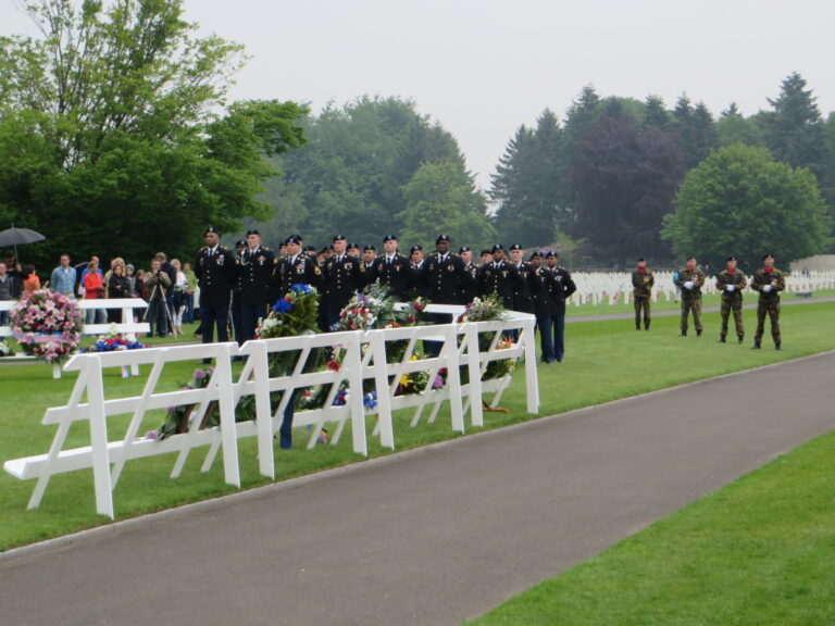 Members of the U.S. military participated in the 2015 Memorial Day Ceremony at Henri-Chapelle American Cemetery.