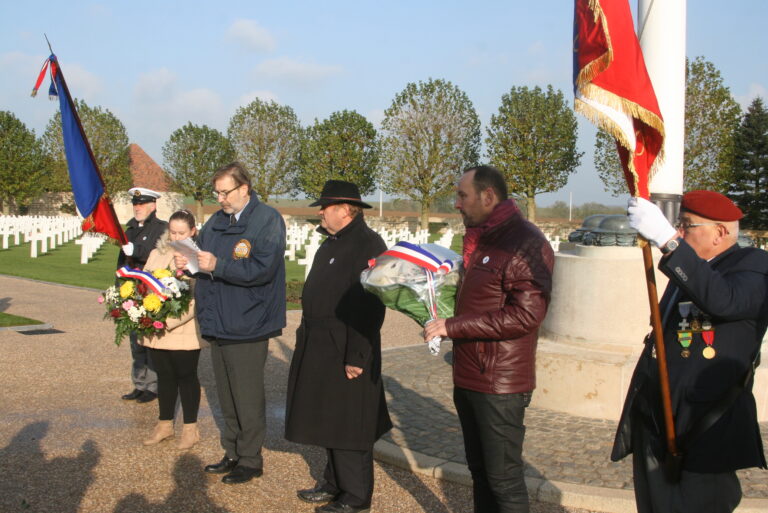 Local citizens gathered at Somme American Cemetery for the 2016 Veterans Day Ceremony. Image courtesy of Cedric Bonnouvrier.