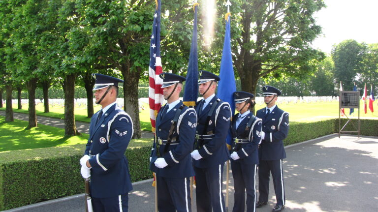 An American Honor Guard participated in the 2017 Memorial Day Ceremony at St. Mihiel American Cemetery.