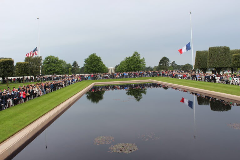 A large crowd gathered at Normandy American Cemetery for the 2016 Memorial Day Ceremony.