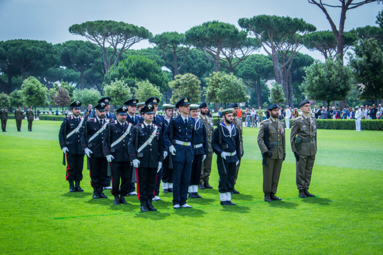 Members of the Italian military participate in the 2016 Memorial Day Ceremony at Sicily-Rome American Cemetery.