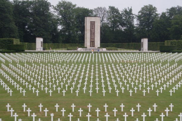 Picture of Battle of the Bulge Monument at Bastogne and Luxembourg American Cemetery. Credits: American Battle Monuments Commission/ Robert Uth.