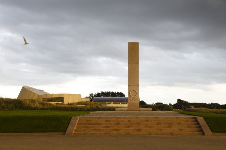 The Utah Beach Memorial commemorates the achievements of U.S. VII Corps forces that landed and fought in the liberation of the Cotentin Peninsula from June 6