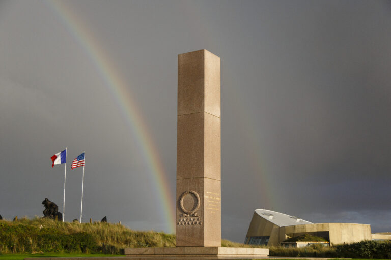 The Utah Beach Memorial commemorates the achievements of U.S. VII Corps forces that landed and fought in the liberation of the Cotentin Peninsula from June 6