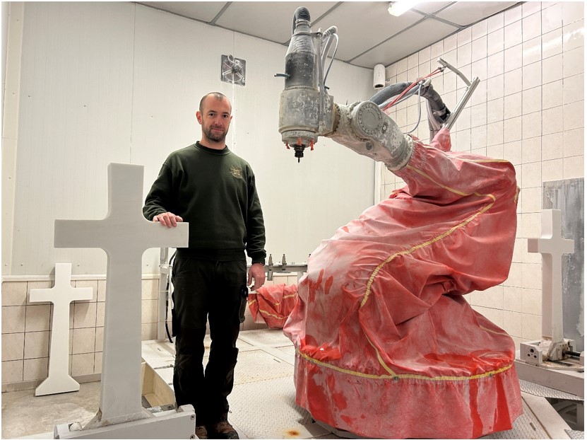 Picture of Meuse-Argonne American Cemetery robot operator Adrien Remond - January 2025. Credit: American Battle Monuments Commission.