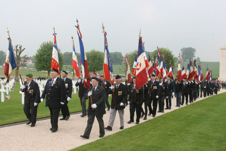 Members of the Porte-Drapeaux participated in the 2016 Memorial Day Ceremony at Somme American Cemetery. Image courtesy of Cédric Bonnouvrier.