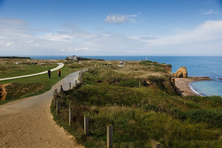 Picture of Pointe du Hoc Ranger Monument. Credit: American Battle Monuments Commission/ Warrick Page.