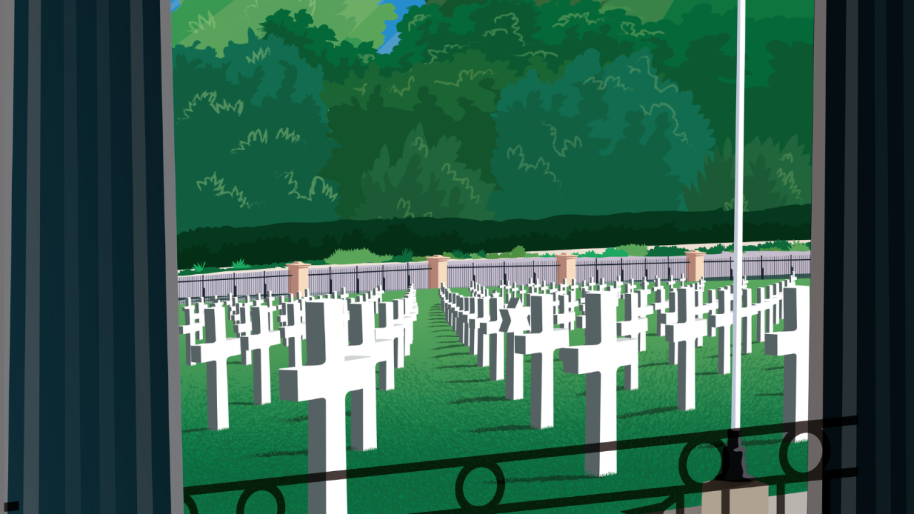 Suresnes American Cemetery Vintage Poster Excerpt