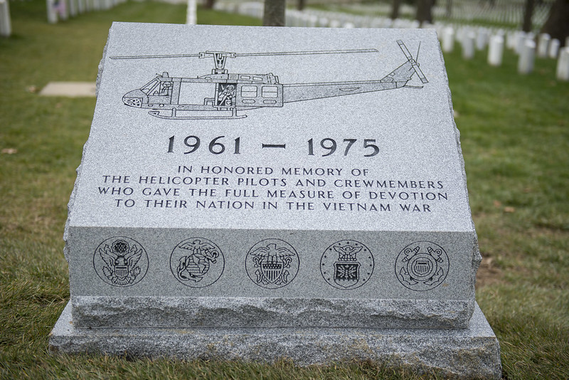 Vietnam Helicopter Pilot and Crewmember Monument and Memorial Tree at Arlington National Cemetery in Arlington, Virginia