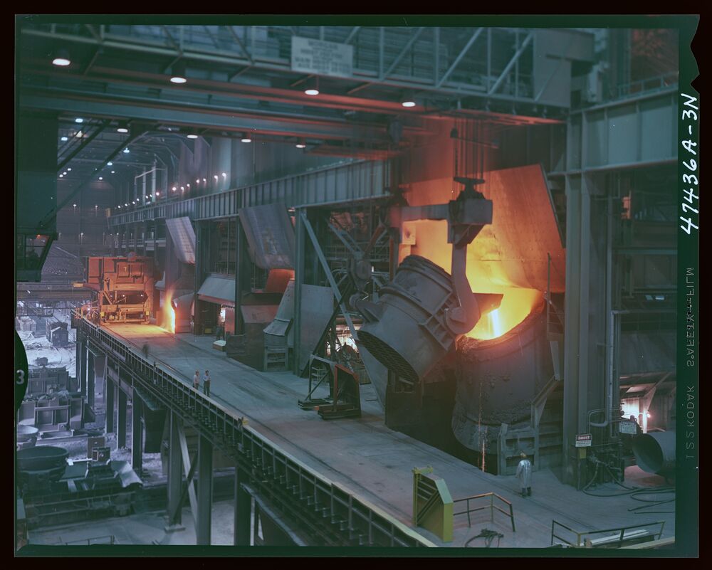 Basic Oxygen Furnace, Lackawanna Plant of Bethlehem Steel, c.1966.