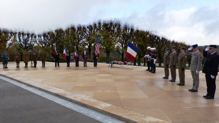 The 2015 Veterans Day/Armistice Day Ceremony at Meuse-Argonne American Cemetery included a wreath laying.