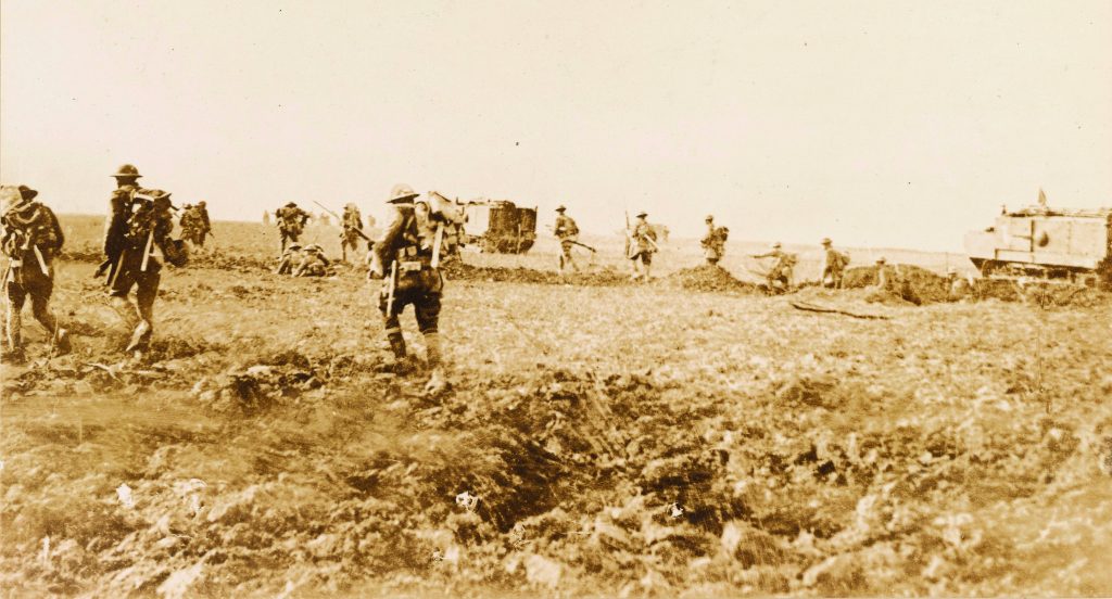 American troops advance on Cantigny with French tanks.