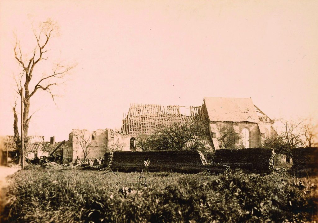 Ruins of the church at Villers-Tournelle, May 1918.